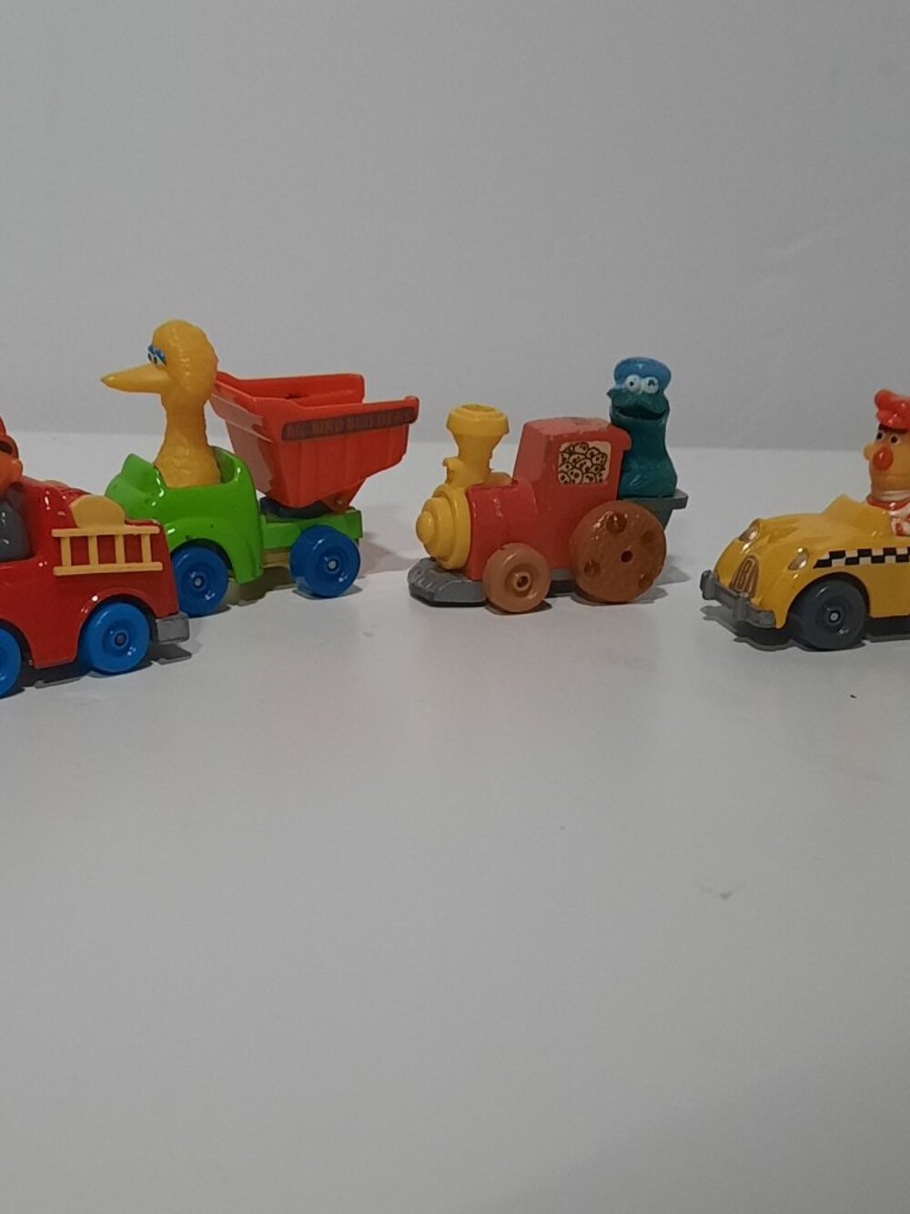 Vintage Sesame Street Playskool Die Cast Cars Lot 4 Ernie Big Bird Cookie Bert